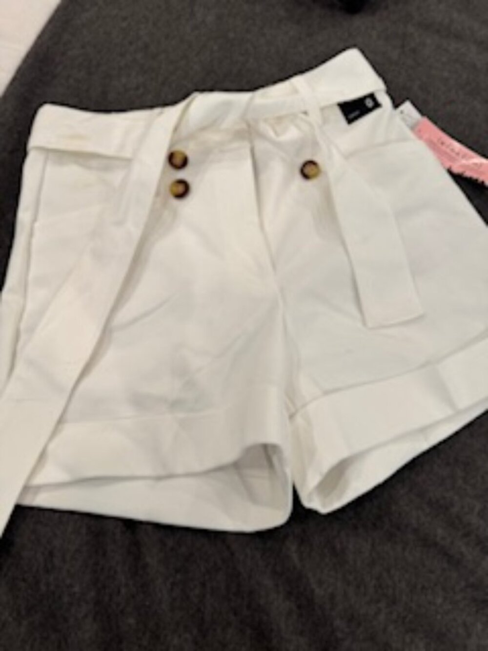 White Shorts with Tie Waist